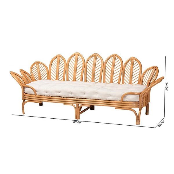Bali & Pari Loften Bohemian Light Honey Rattan Daybed - 246-13597-ZORO