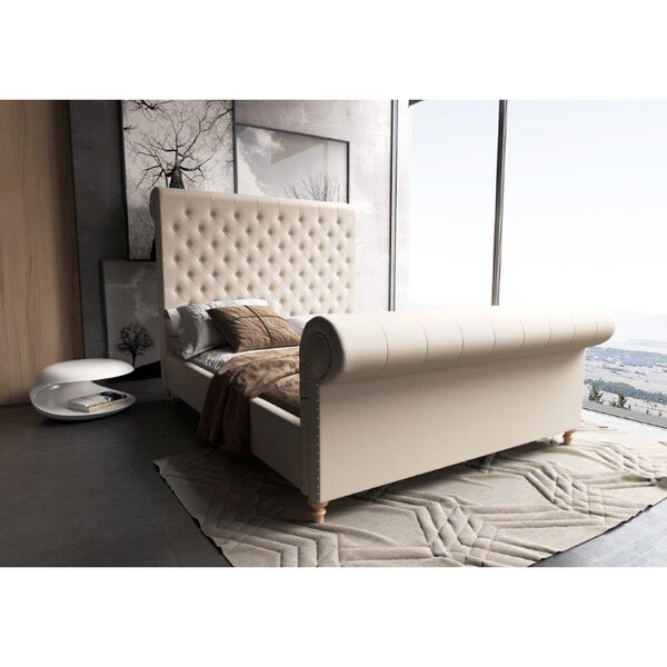 Manhattan Comfort Empire Full-Size Bed in Cream - BD001-FL-CR