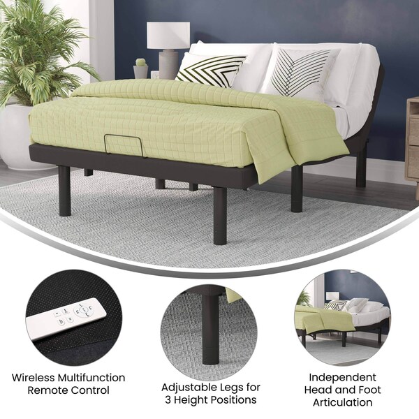 Flash Furniture Twin XL Adjustable Bed Base-Wireless Remote - AL-DM0201-TXL-GG