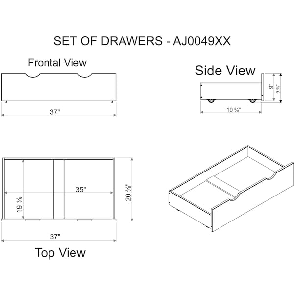Alaterre Furniture Alaterre Underbed Storage Drawers, Set of 2, White - AJ0049WH