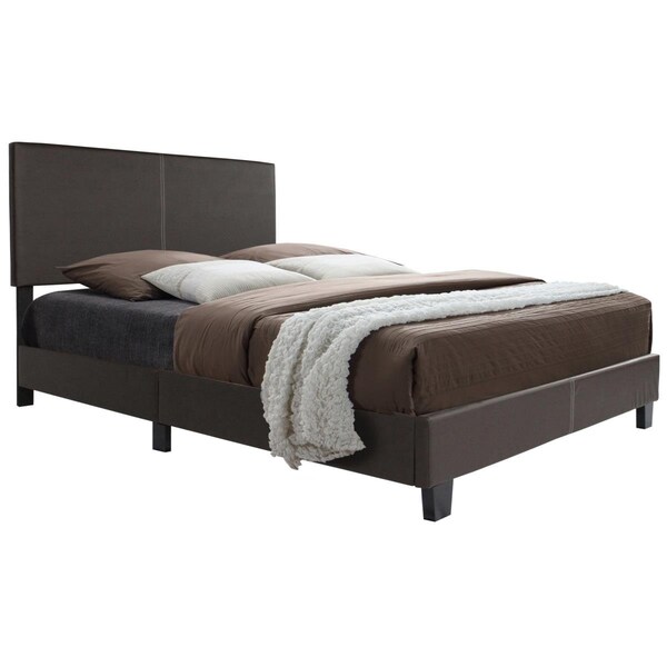 Better Home Nora Faux Leather Upholstered King Size Panel Bed, Tobacco - NORA-60-TOB