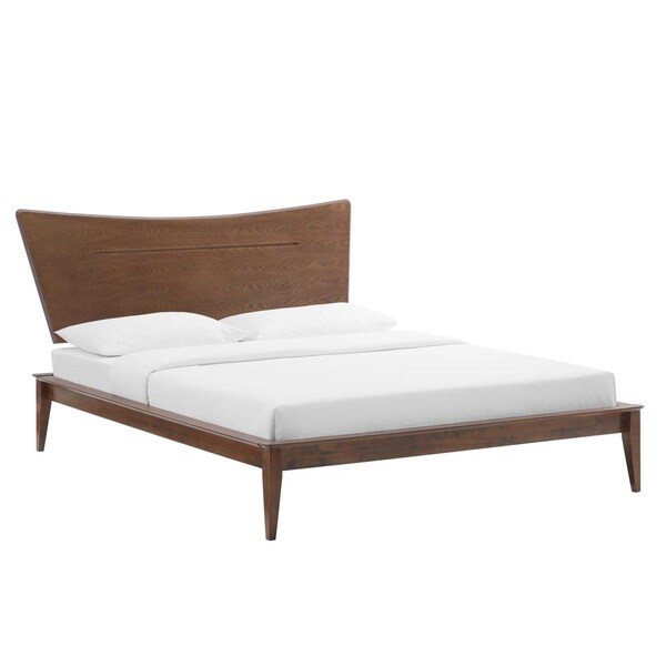Modway Furniture Astra Wood Platform Bed, Walnut - Full Size - MOD-6249-WAL