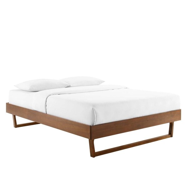 Modway Furniture Billie Wood Platform Bed Frame, Walnut - Twin Size - MOD-6212-WAL