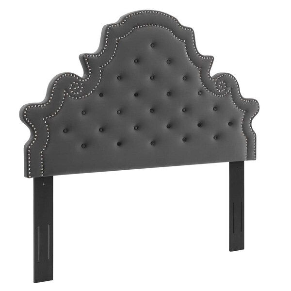 Modway Furniture Diana Tufted Performance Velvet Twin Size Headboard, Charcoal - 37.5 x 45 x 3 in. - MOD-6416-CHA