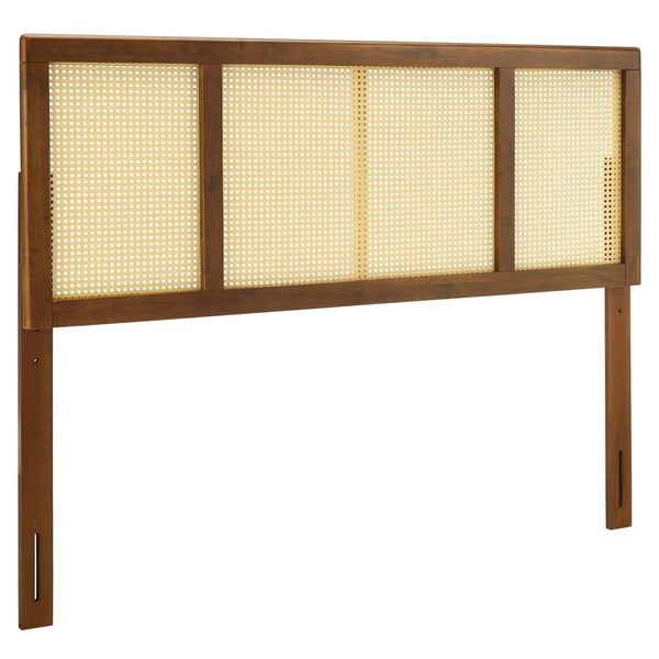 Modway Furniture Delmare Cane Headboard, Walnut - Queen Size - MOD-6201-WAL