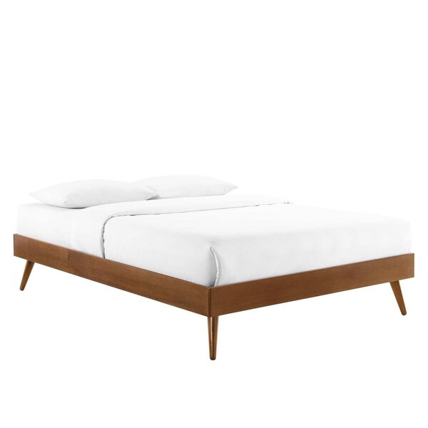 Modway Furniture 82.5 x 63.5 x 15 in. Margo Wood Platform Bed Frame, Walnut - Queen Size - MOD-6230-WAL