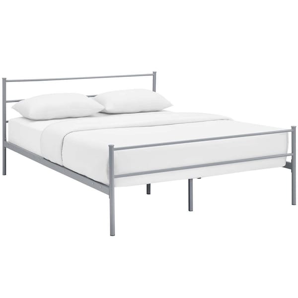 Modway Furniture 34.5 x 56 in. Alina Full Platform Bed Frame - Gray - MOD-5552-GRY-SET