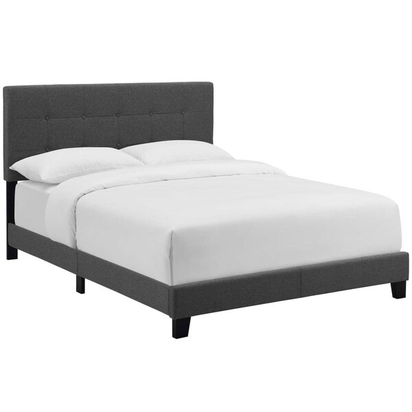 Modway Furniture Amira King Upholstered Fabric Bed, Gray - MOD-6002-GRY