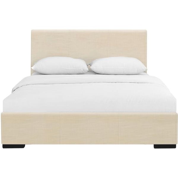 Camden Isle Camden Isle 86962 46 in. Hindes Upholstered Platform Bed; Beige; King - 86962
