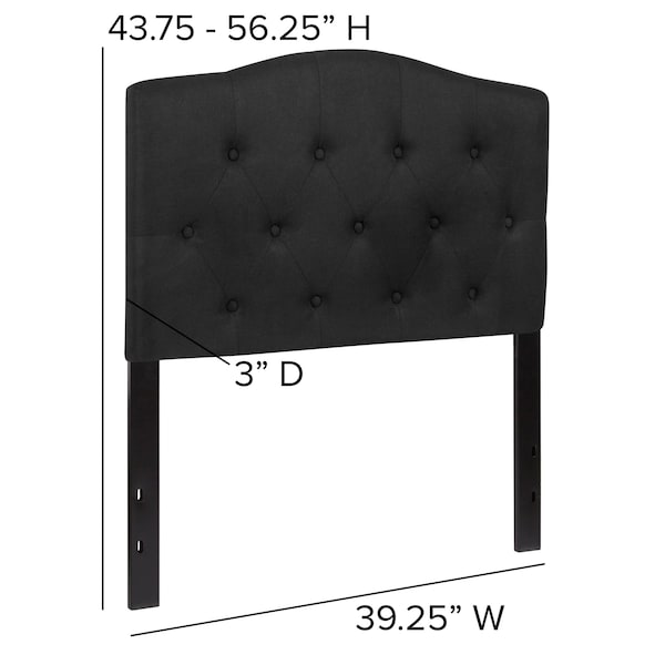 Flash Furniture Cambridge Headboard, Twin Size, Black Fbrc - HG-HB1708-T-BK-GG