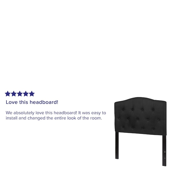 Flash Furniture Cambridge Headboard, Twin Size, Black Fbrc - HG-HB1708-T-BK-GG