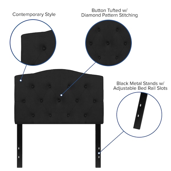 Flash Furniture Cambridge Headboard, Twin Size, Black Fbrc - HG-HB1708-T-BK-GG