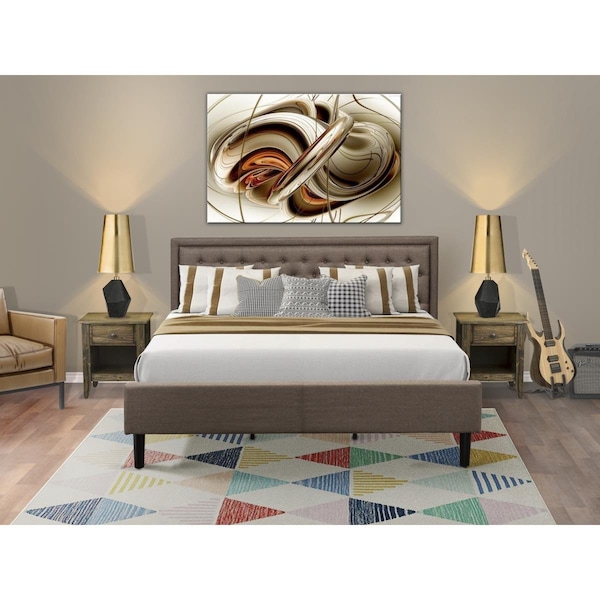 East West Furniture 3 Piece Kendall King Size Bedroom Set - Black - KD18K-2GA07