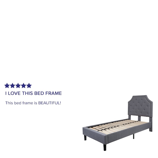 Flash Furniture Brighton Twin Platform Bed, Light Gray - SL-BK4-T-LG-GG