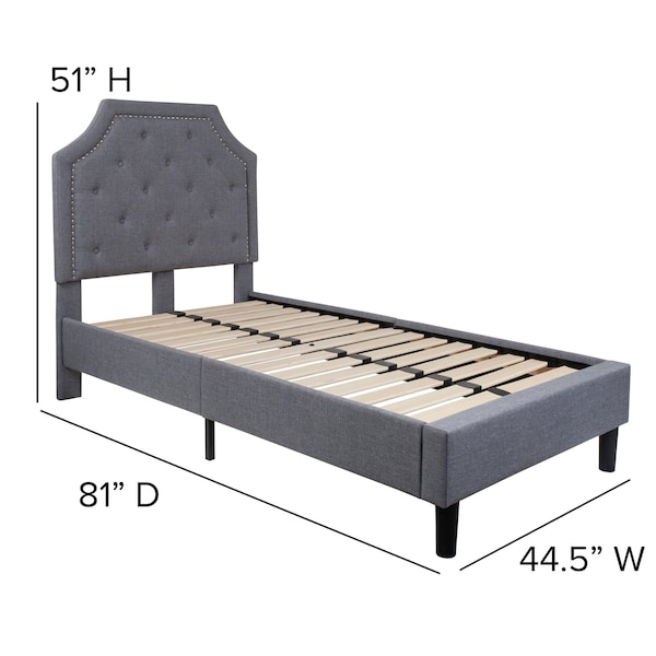 Flash Furniture Brighton Twin Platform Bed, Light Gray - SL-BK4-T-LG-GG