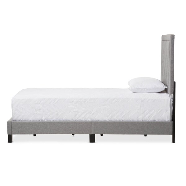 Baxton Studio Paris Modern Grey Upholstered Twin Size Tufting Bed - 125-6852
