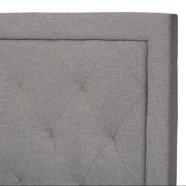 Baxton Studio Paris Modern Grey Upholstered Twin Size Tufting Bed - 125-6852