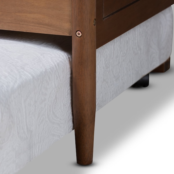 Baxton Studio Alya Classic Farmhouse Walnut Brown Finished Wood Full Size Daybed with Roll-Out Trundle Bed - 182-11173-10833-ZORO