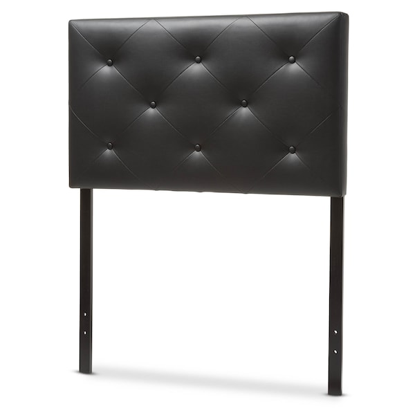 Baxton Studio Baltimore Modern Black Faux Leather Upholstered Twin Size Headboard - 125-6961