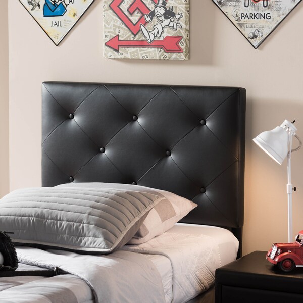 Baxton Studio Baltimore Modern Black Faux Leather Upholstered Twin Size Headboard - 125-6961