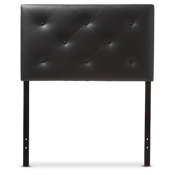 Baxton Studio Baltimore Modern Black Faux Leather Upholstered Twin Size Headboard - 125-6961