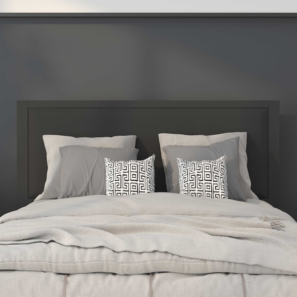Flash Furniture Melbourne Metal Upholstered Full Size Headboard in Black Fabric - HG-HB1717-F-BK-GG