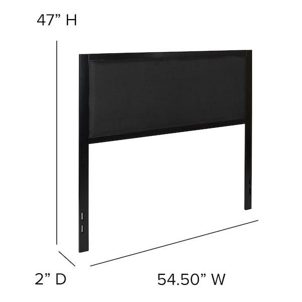 Flash Furniture Melbourne Metal Upholstered Full Size Headboard in Black Fabric - HG-HB1717-F-BK-GG