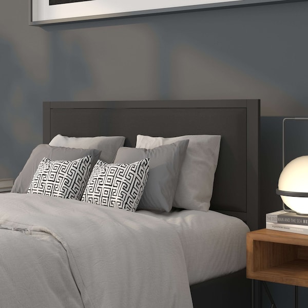 Flash Furniture Melbourne Metal Upholstered Full Size Headboard in Black Fabric - HG-HB1717-F-BK-GG