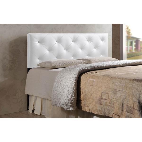 Baxton Studio Baltimore Modern Full White Faux Leather Upholstered Headboard - 106-5365