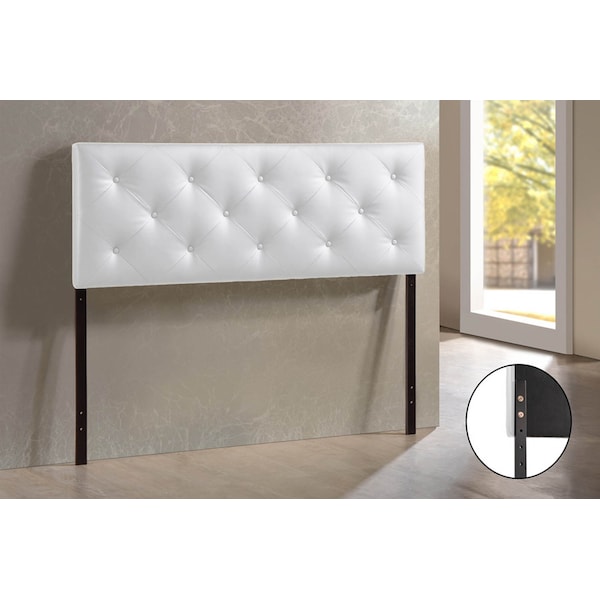 Baxton Studio Baltimore Modern Full White Faux Leather Upholstered Headboard - 106-5365