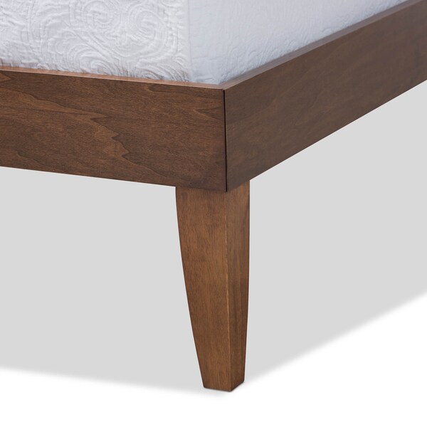 Baxton Studio Lucina Mid-Century Walnut Brown Finished Queen Size Platform Bed Frame - 160-9639