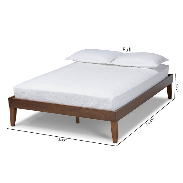 Baxton Studio Lucina Mid-Century Walnut Brown Finished Queen Size Platform Bed Frame - 160-9639