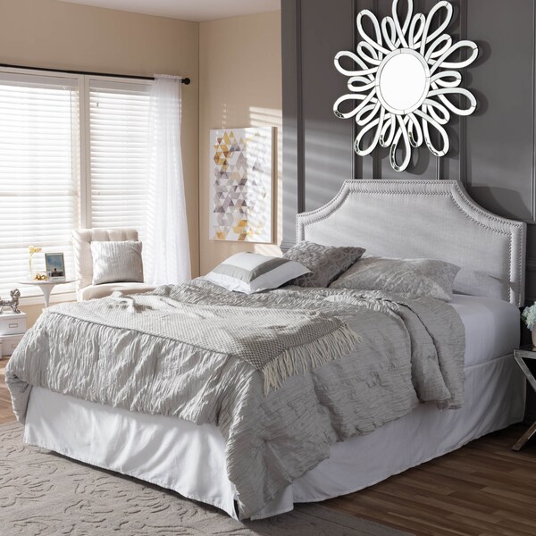 Baxton Studio Avignon Modern Grayish Beige Upholstered Full Size Headboard - 124-6865