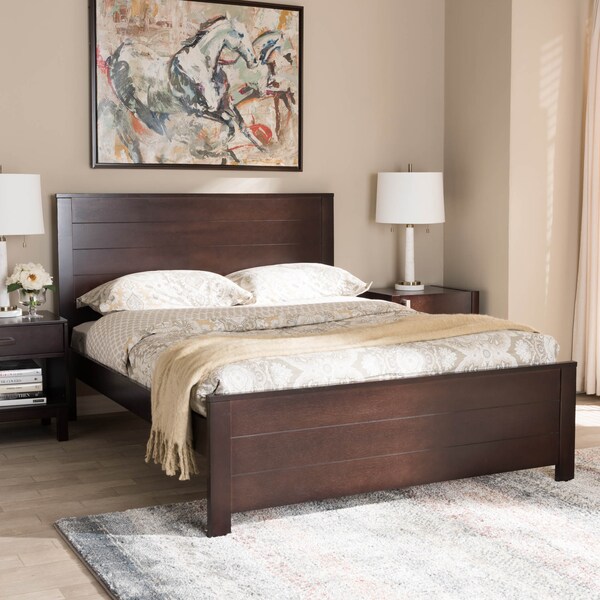 Baxton Studio Catalina Dark Brown-Finished Wood Full Platform Bed - 143-7863