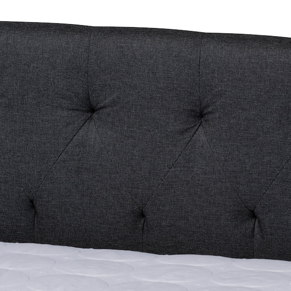 Baxton Studio Delora Dark Grey Full Size Daybed with Roll-Out Trundle Bed - 158-9663