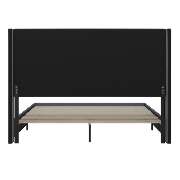 Flash Furniture Gray King Platform Bed with Tufted Headboard - YK-1077-GY-K-GG
