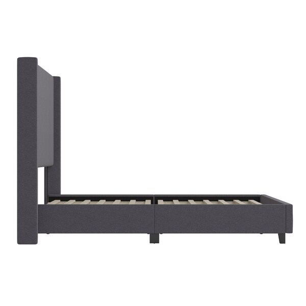 Flash Furniture Gray King Platform Bed with Tufted Headboard - YK-1077-GY-K-GG