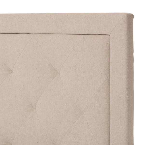 Baxton Studio Paris Modern Beige Linen Upholstered Twin Size Tufting Bed - 125-6851