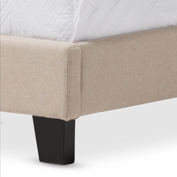 Baxton Studio Paris Modern Beige Linen Upholstered Twin Size Tufting Bed - 125-6851