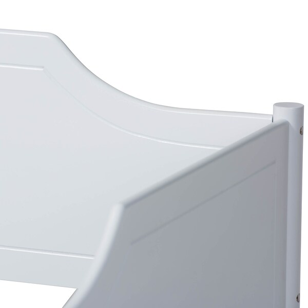 Baxton Studio Alya White Finished Wood Twin Size Daybed with Roll-Out Trundle Bed - 168-10830-10831