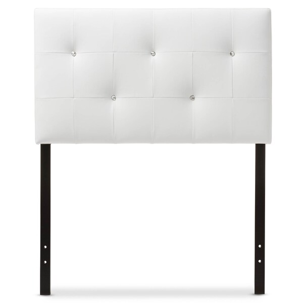 Baxton Studio Kirchem Modern White Faux Leather Upholstered Twin Size Headboard - 125-6963