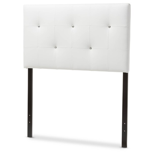 Baxton Studio Kirchem Modern White Faux Leather Upholstered Twin Size Headboard - 125-6963