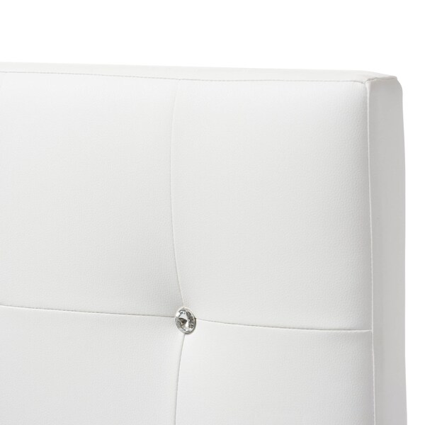 Baxton Studio Kirchem Modern White Faux Leather Upholstered Twin Size Headboard - 125-6963
