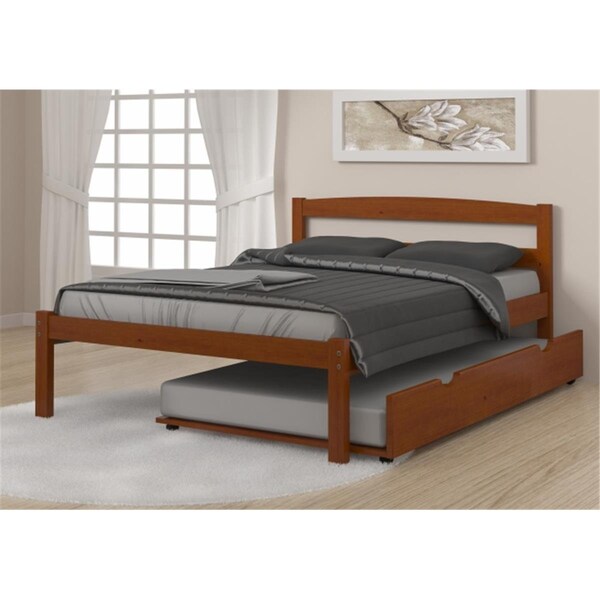 Fixturesfirst PD-575FE-503E Full Size Econo Bed with Twin Size Trundle Bed in Light Espresso - FI469505
