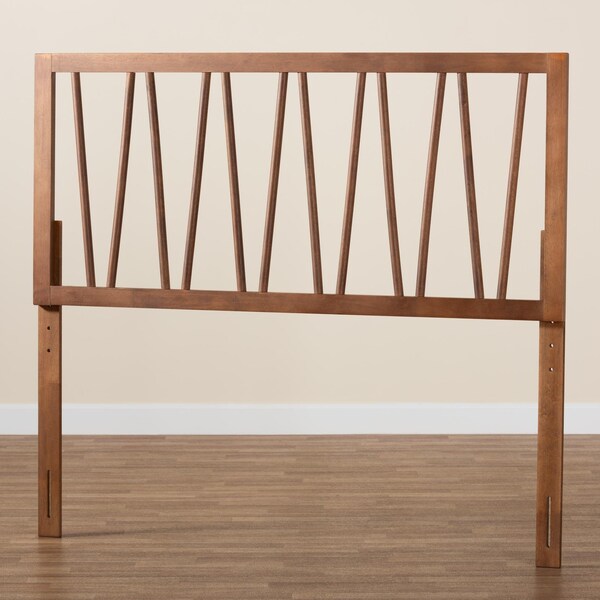 Baxton Studio Rahela Mid-Century Modern Ash Walnut Finished Wood Queen Size Headboard - 238-12882-ZORO