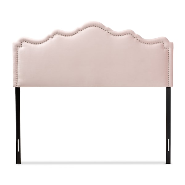 Baxton Studio Nadeen Light Pink Velvet Upholstered Queen Size Headboard - 156-9341