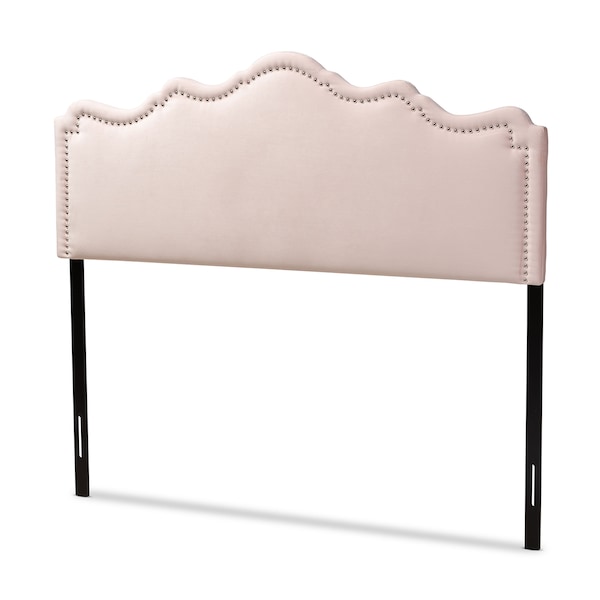 Baxton Studio Nadeen Light Pink Velvet Upholstered Queen Size Headboard - 156-9341