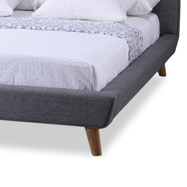 Baxton Studio Jonesy Mid-century Grey Upholstered Queen Size Platform Bed - 120-6704