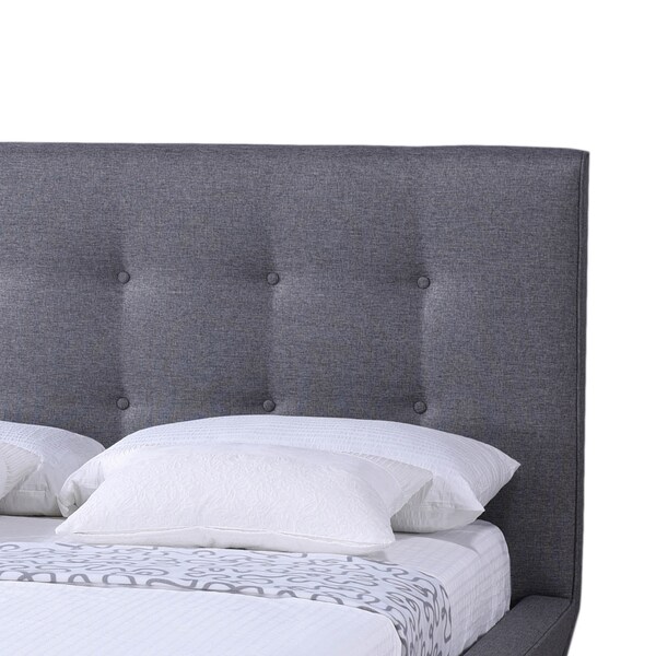 Baxton Studio Jonesy Mid-century Grey Upholstered Queen Size Platform Bed - 120-6704