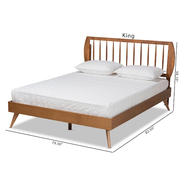 Baxton Studio Emiko Modern and Contemporary Walnut Brown Finished Wood Full Size Platform Bed - 183-11120-9407-ZORO